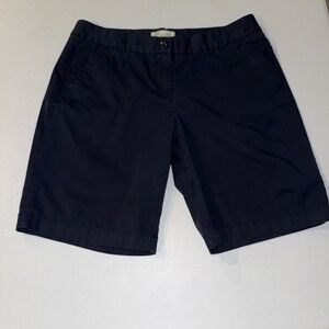 J. Crew Bermuda stretch chino shorts 10 inch Size 6 35958 Navy Blue Womens